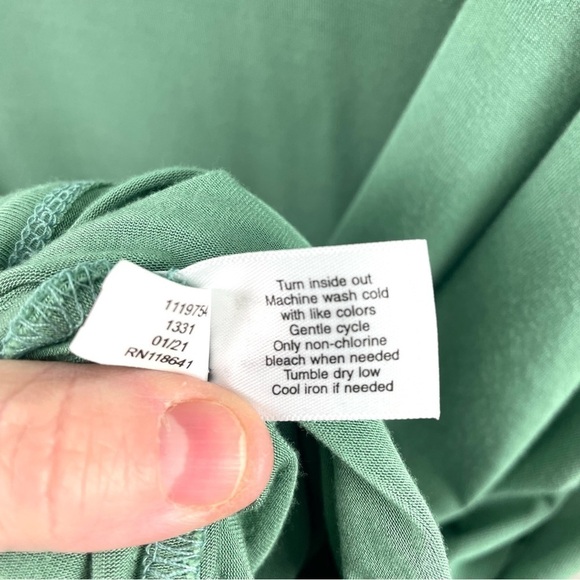 Lane Bryant Flowy V-Neck Sleeveless Green Gathered Hem Maxi Dress Size 34/36 - Picture 10 of 12